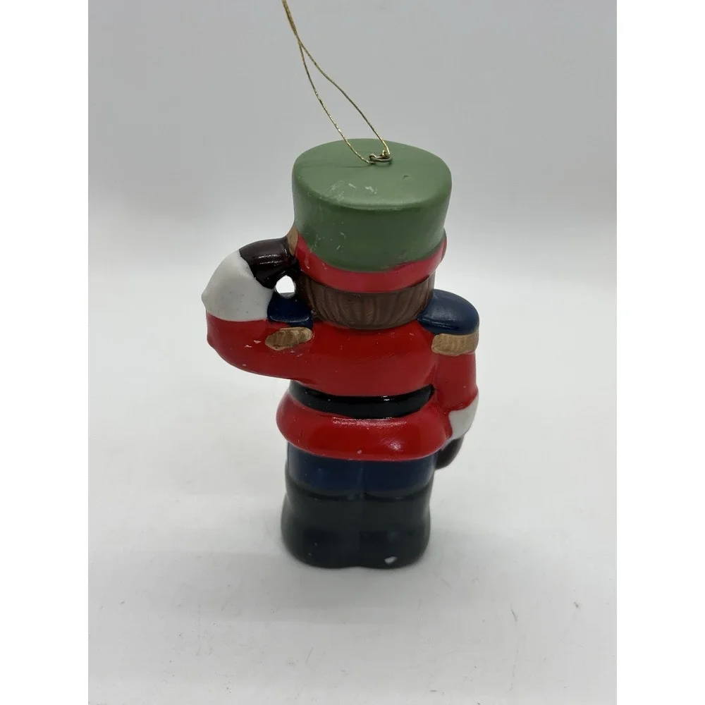 Vintage Christmas‎ Soldier Toy Ornament Hand Painted Hanging Decor